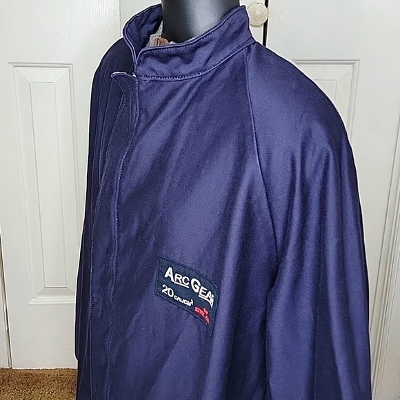 Arc Gear by Steel Grip Fire Resistant Jacket Size Large Navy Blue - Picture 3 of 7